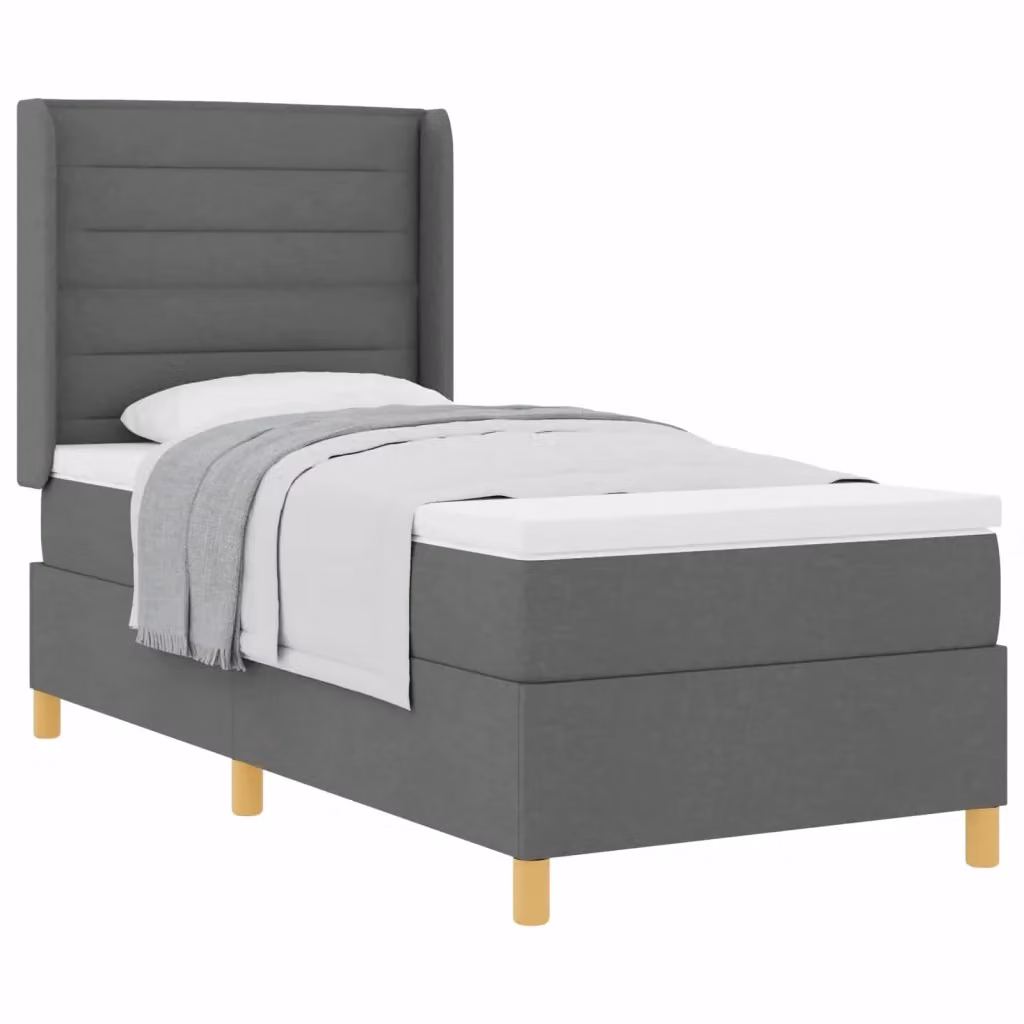 Letto a molle con materasso vidaXL in tessuto grigio e oro L/P/H: 200 x 100 x 140 cm – 2