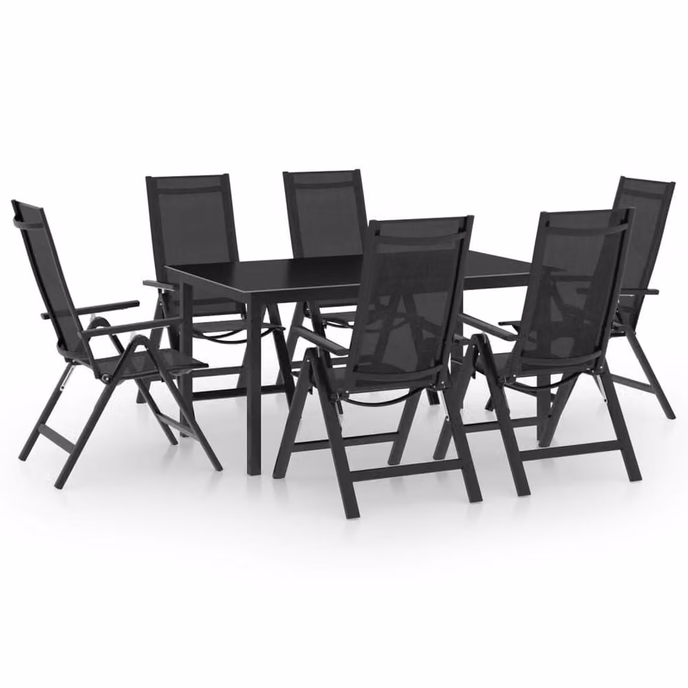 set da pranzo da giardino 9 pezzi alluminio antracite