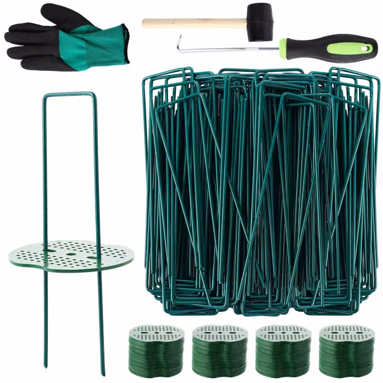 100 picchetti e dischi di livellamento per giardino e tenda