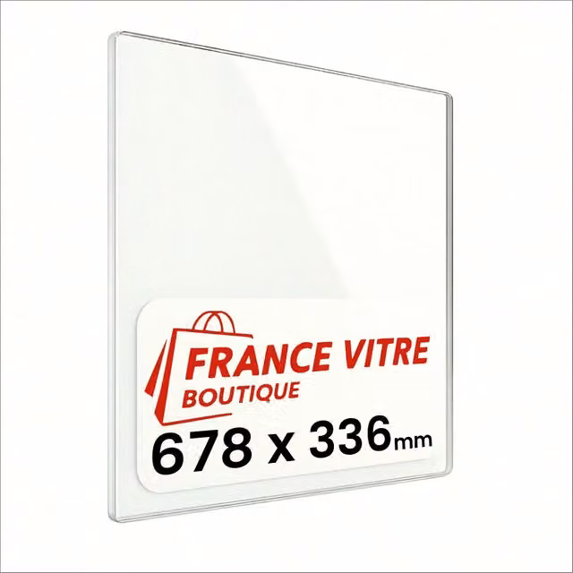 678 x 336 x 4 mm - Vetro per stufa a legna - vetro camino di ricambio - vetro per caminetto resistente al fuoco - France Vitre
