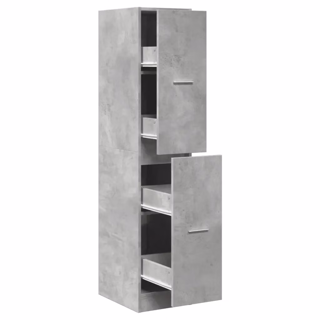 Mobiletto da farmacia multifunzionale HELLOSHOP26 in legno composito grigio cemento, L: 30 cm, P: 41 cm, H: 144,5 cm – 2