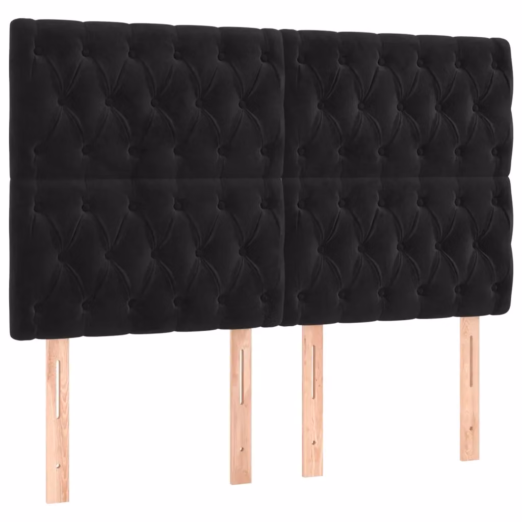 Testiera decorativa Design Mania in velluto nero L: 144 cm, P: 7 cm, H: 118-128 cm – 2