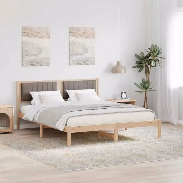 Letto con Testiera Rivestita-Struttura Letto con Testiera Talpa 150 x 200 cm Pino massello 193016