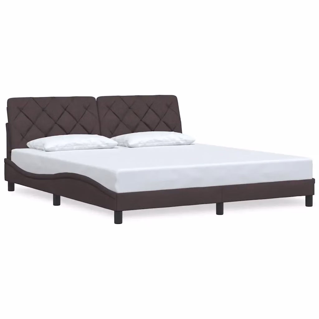 Giroletto vidaXL senza materasso in tessuto marrone scuro L/P: 180 x 200 cm – 2