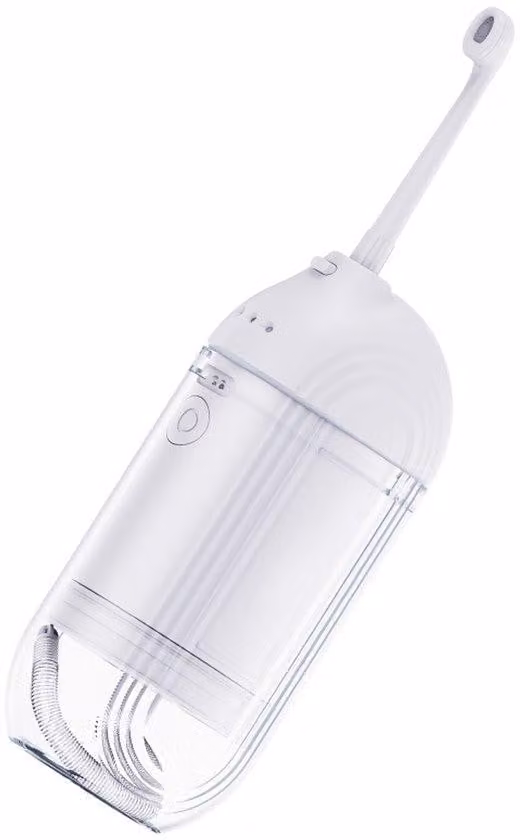 Spazzolino elettrico portatile ad acqua con setole, batteria a lunga durata - bianco