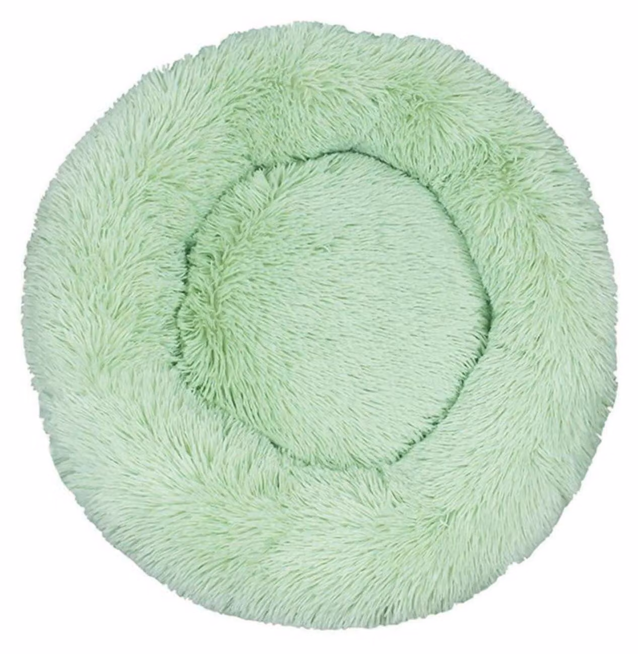 Cuccia per cani, cuccia per gatti, morbida, rotonda, in peluche, 100 cm, colore: verde frutta