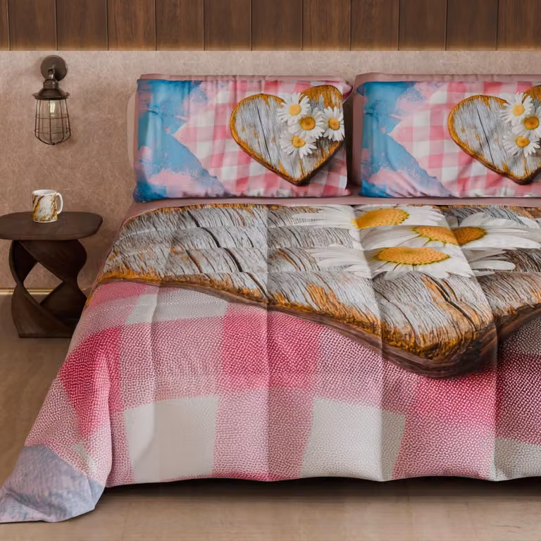 Piumino invernale in stile shabby chic, 270 x 260 cm, in microfibra, 300 g/m²