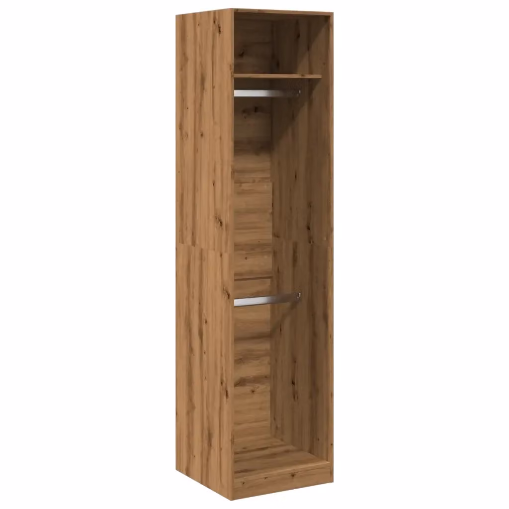Armadio vidaXL in legno rovere marrone con ante e ripieni aperti, stile minimalista, L/P/H: 50 x 50 x 200 cm – 2