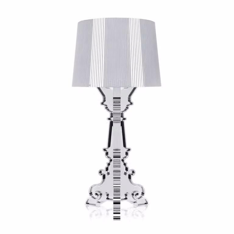 Kartell Lampada da tavolo di design Bourgie, dimmerabile, Cromo / Argento, Soggiorno / Sala da pranzo, Plastica, Design, Lampada da tavolo