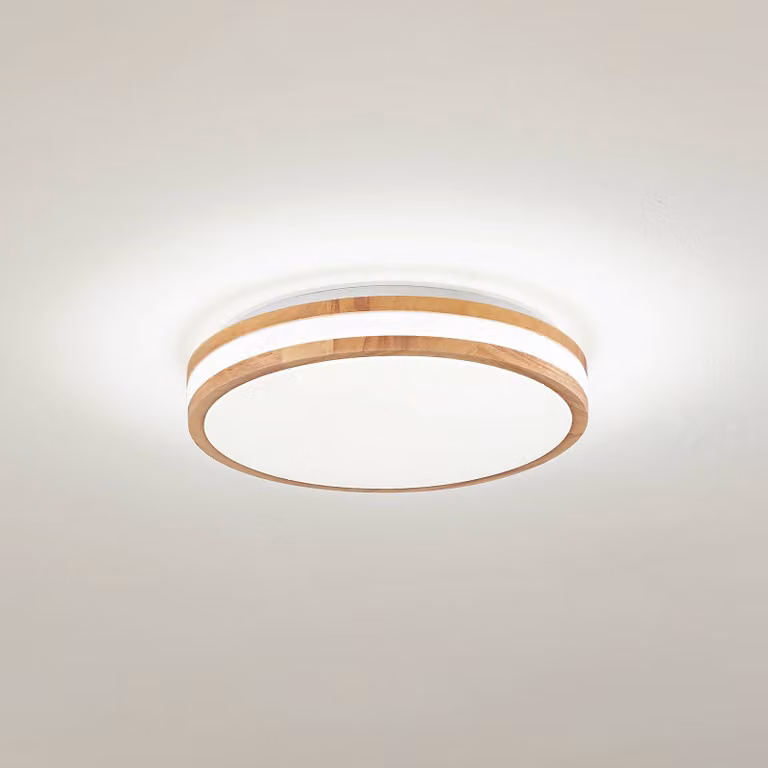 Plafoniera a LED Emiva Lindby, Legno chiaro, Soggiorno / Sala da pranzo, Legno, Moderno, Plafoniera LED