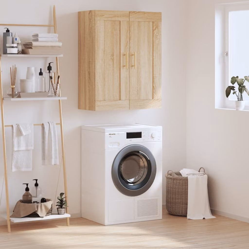 Mobile a parete vidaXL in legno Rovere Sonoma, L: 69,5 cm, P: 34 cm, H: 90 cm