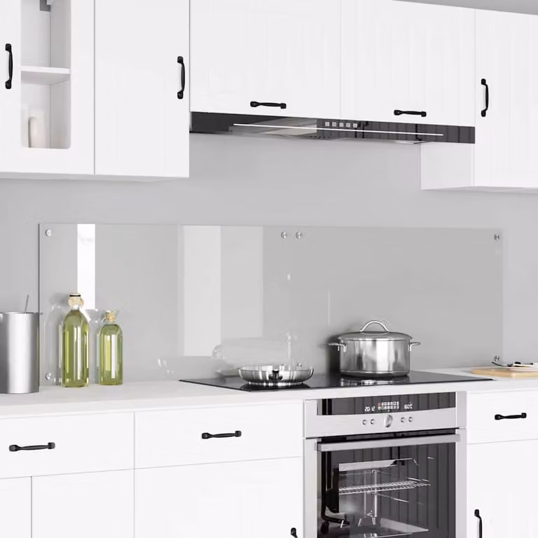 Set di 2 schienali da cucina vidaXL in vetro temperato trasparente, L 90 cm x P 50 cm