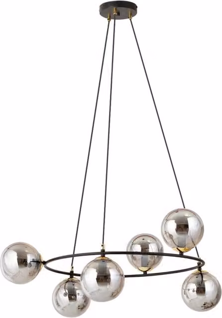 Lampadario sospeso Emibig Azura 6 luci nero grafite
