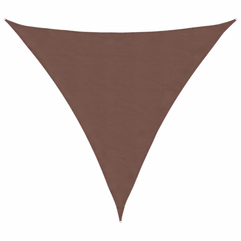 Parasole a Vela Oxford Triangolare 3x3x3 m Marrone