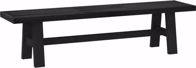 Panchina da pranzo NOAIN in legno di pino nero stile rustico L: 180 cm, P: 41 cm, H: 45 cm