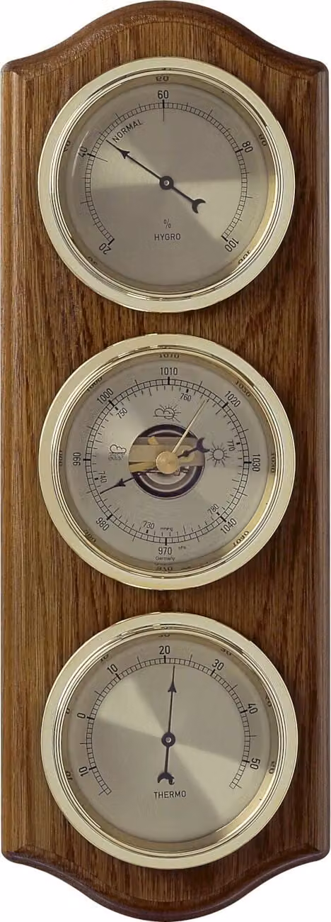 TFA - Stazione meteorologica analogica in legno massiccio 20.1076 - Rovere noce rustico