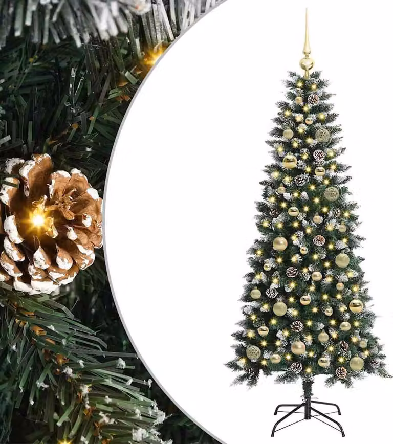 Albero di Natale artificiale con 150 LED Verde 150 cm