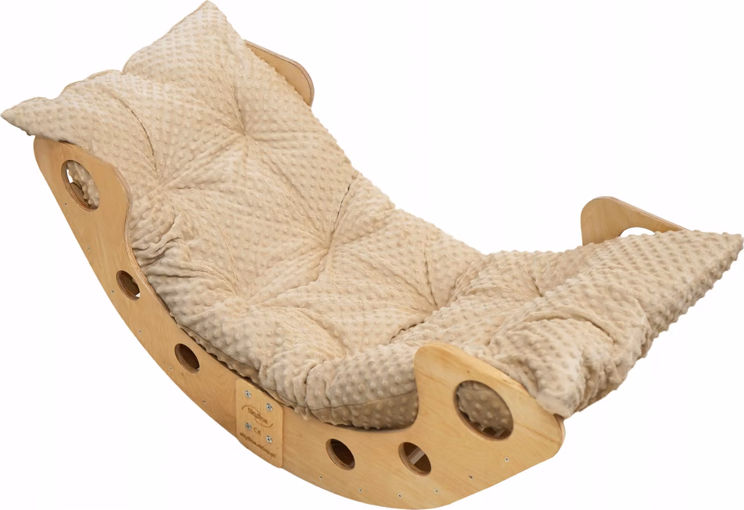 Skyline arco di legno per arrampicata triangolo di arrampicata per bambini arco di legno per bambini Montessori laccato pieghevole, mod.B, 100x50x43cm, beige