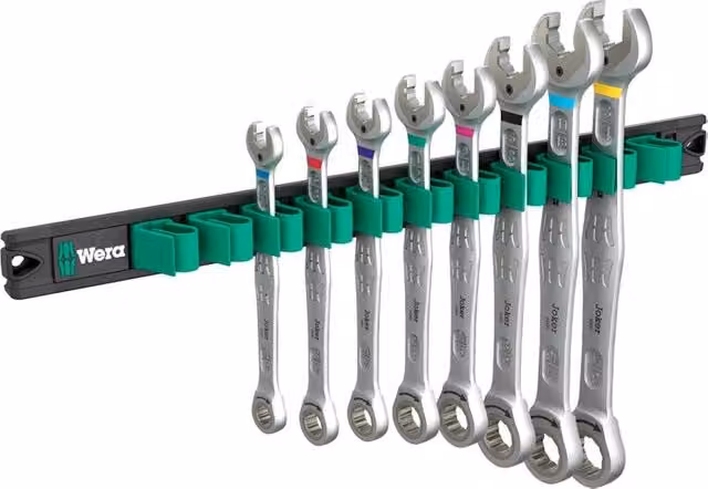 Set di 8 chiavi combinate Wera Joker Imperial in acciaio al cromo-molibdeno color argento