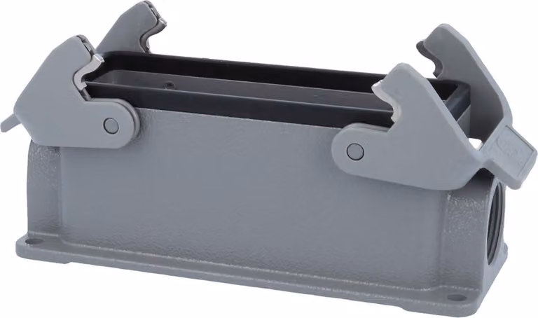 HARTING Han 24B Base bassa, 1xM25 uscita cavo laterale, con 2 staffe trasversali Vite M25 Area di serraggio
