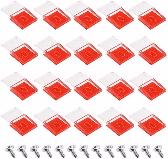 Clip per luci, confezione da 50 pezzi - Strisce trasparenti - Supporti adesivi - 28x16 mm - Plastica - Leggeri e resistenti - Accessori per il fissaggio di luci