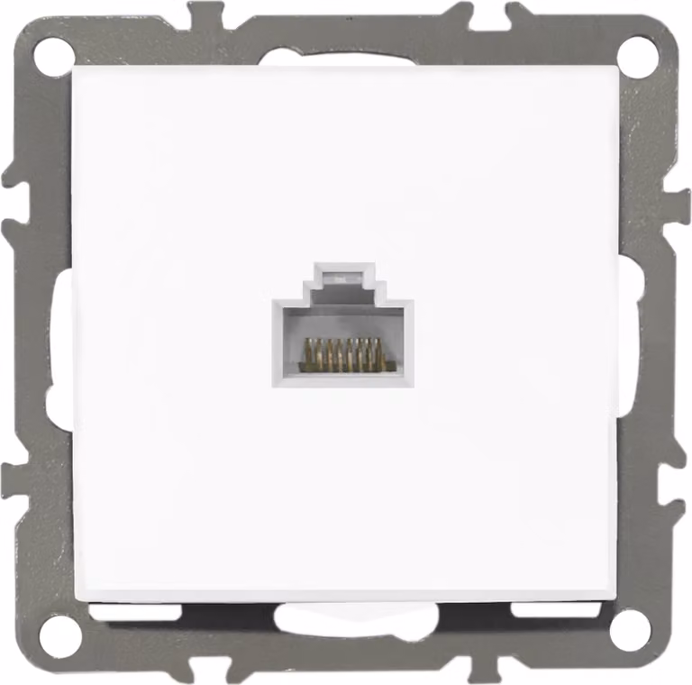 Prese di corrente per computer RJ45, modello QUADRA, colore bianco