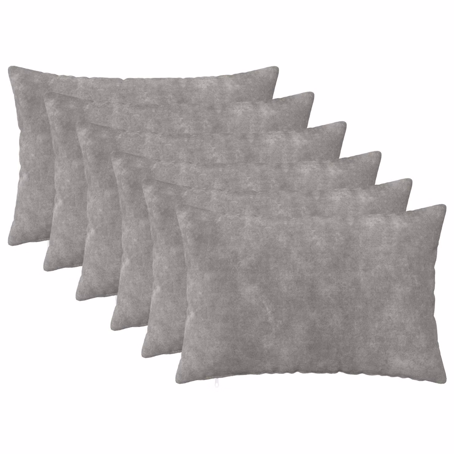 Set di 6 federe vidaXL HEERLEN in microfibra grigio, 50 x 70 cm