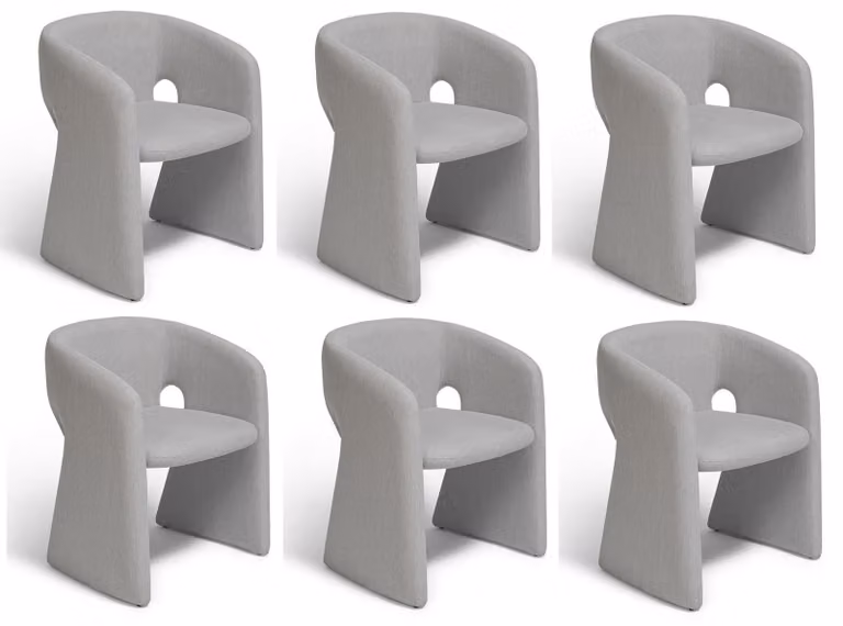 Sedie dal design moderno, grigie, con braccioli in tessuto, di alta qualità, eleganti e raffinate