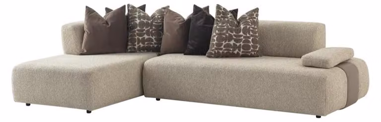 Beiges Ecksofa Wohnzimmer Designer Couch Luxuriöses Textilsofa