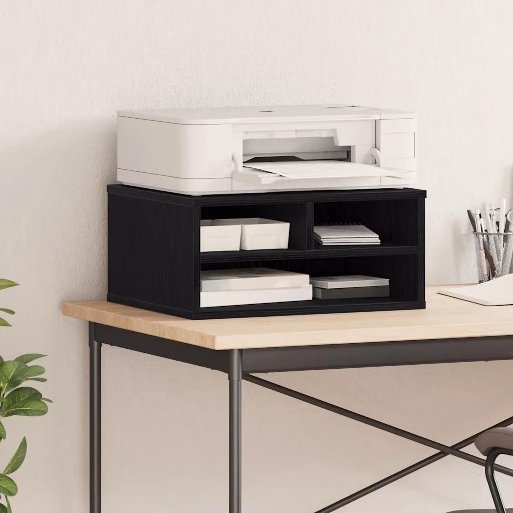 vidaXL Supporto per Stampante Moderno in MDF Nero L: 49 cm, P: 40 cm, H: 22,5 cm