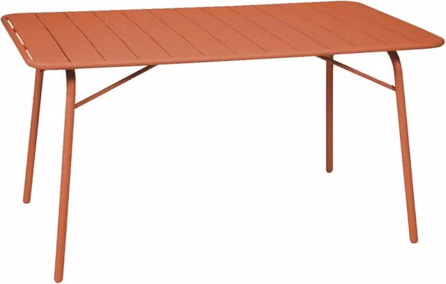 Tavolo da giardino rettangolare pieghevole Sweeek in acciaio verniciato color terracotta
