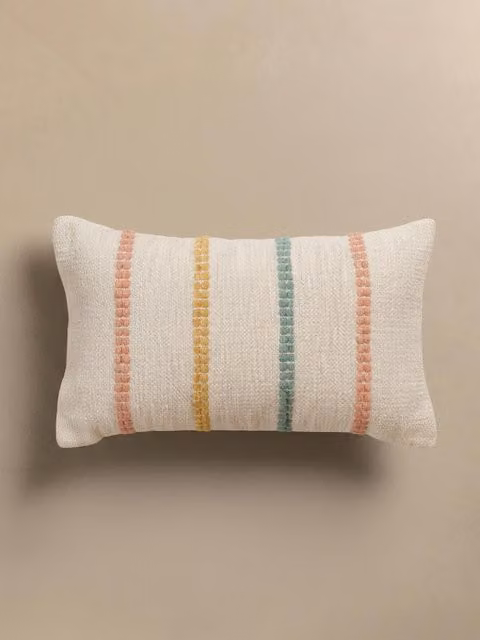 Cuscino rettangolare a righe Uyor Kenay Home in cotone multicolore con fodera lavabile