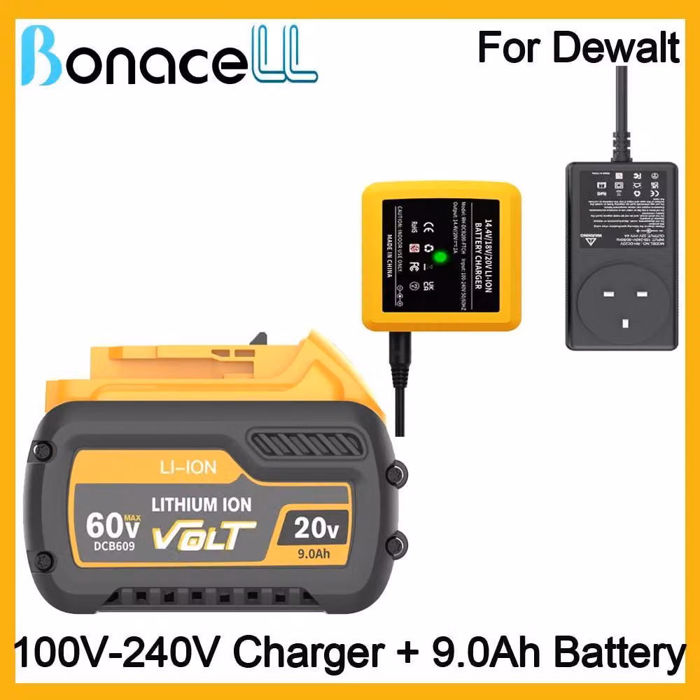 Batteria di ricambio per DeWalt DCD805, 20V/60V Li-Ion 21700, 9,0 Ah, beige