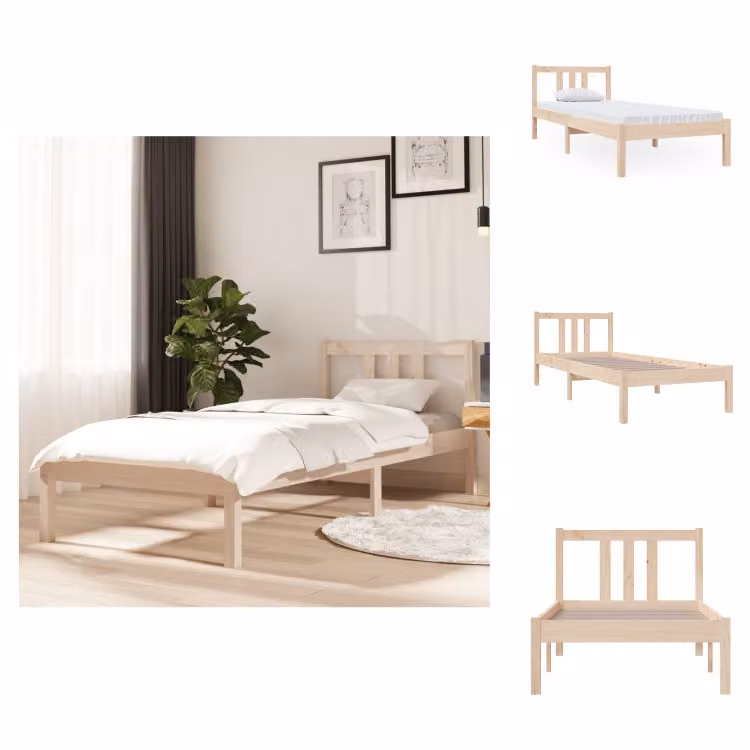 vidaXL Letto in legno massiccio 75x190 cm - Letti e reti