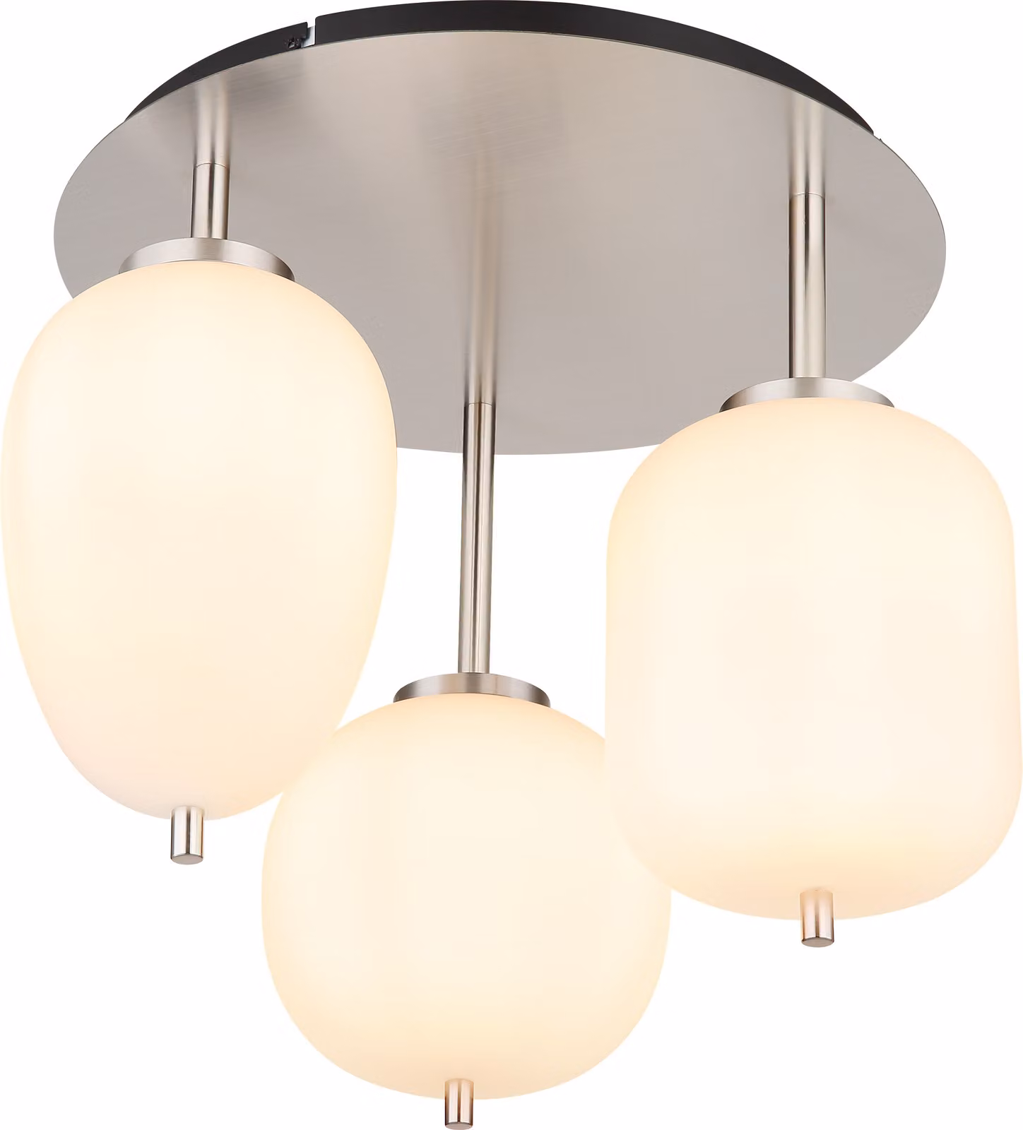 Globo Lighting plafoniera in metallo nichel opaco, 3x E14