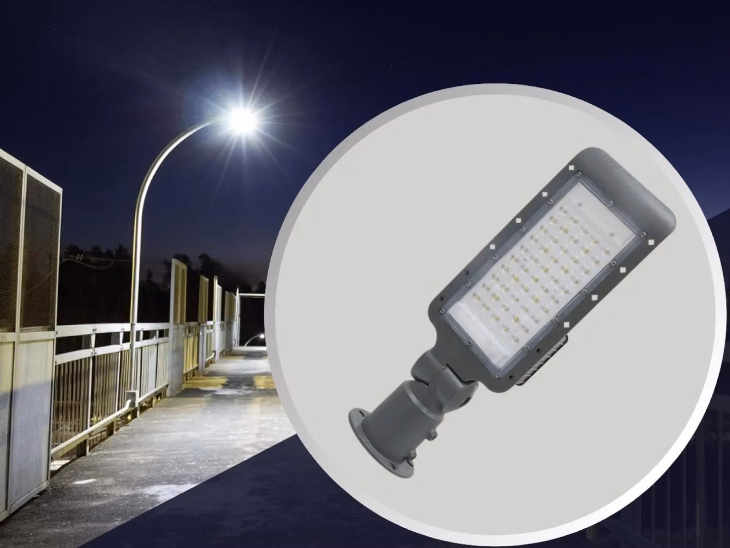 Lampione a LED NEDES con sensore, 50W / 4000K - Modello LSL322HS