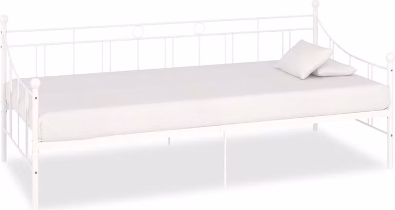 The Living Store Struttura del letto da giorno in metallo bianco 90×200 cm