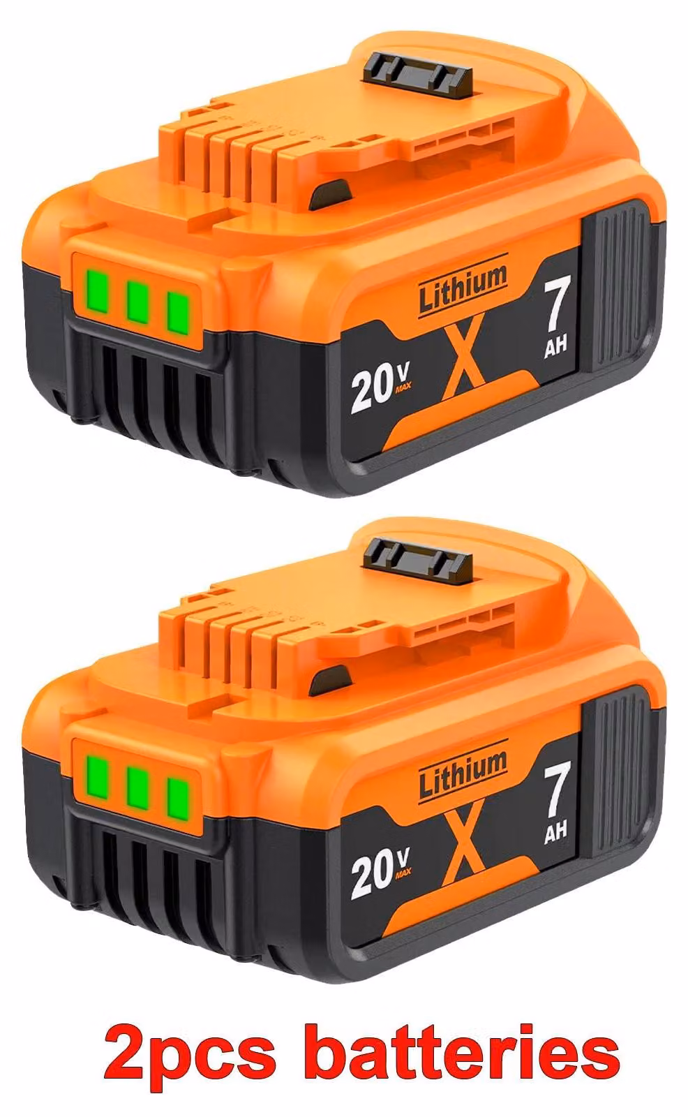 Batteria DCB200 - Batteria di ricambio per utensili elettrici - 20V Li-Ion - Alta capacità 7000 mAh - Cella 18650 - Grigia