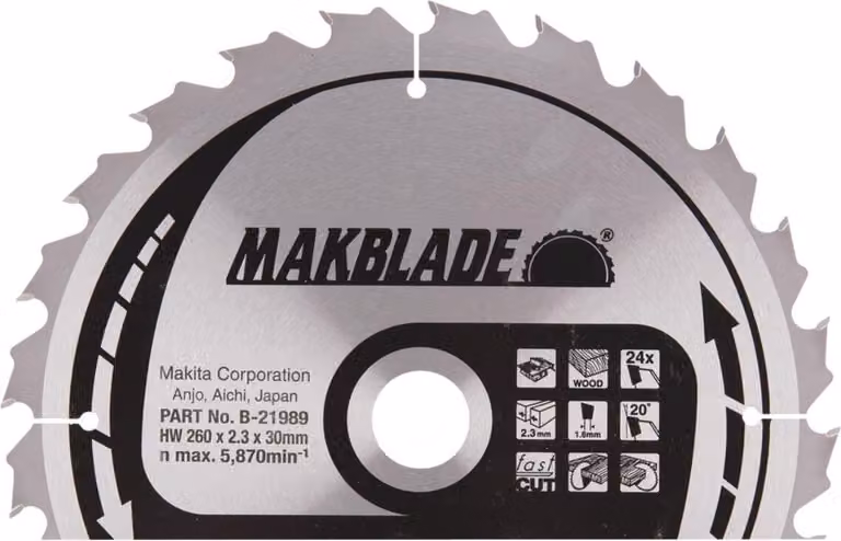 Lama circolare Makita, MAKBLADE 260 x 30 mm, 24 denti