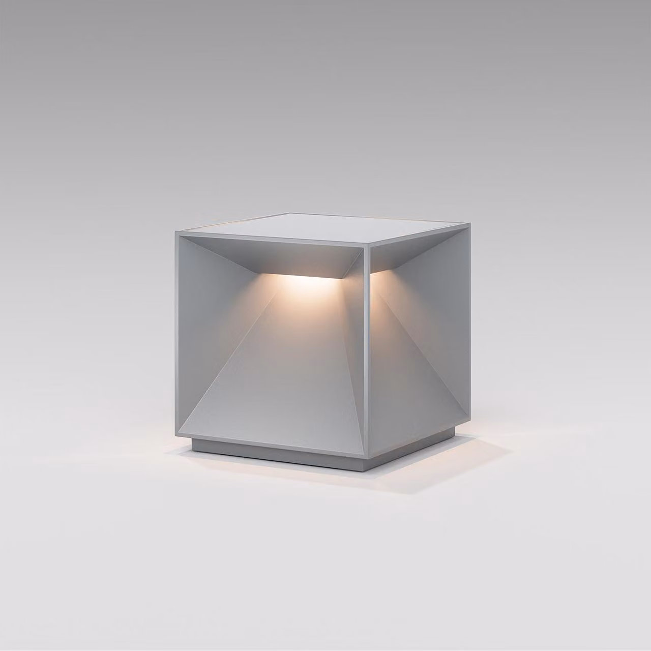 Lampada da tavolo a batteria a LED Sigor Nutalis IP54 a forma di cubo Flex Mood 2700/2200K grigio nebbia