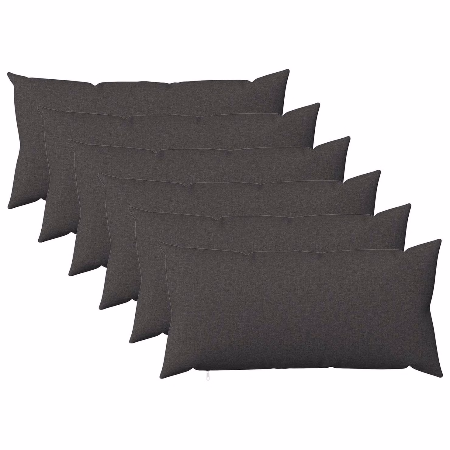 Set di 6 federe vidaXL HEERLEN in tessuto grigio, L 80 cm x P 40 cm