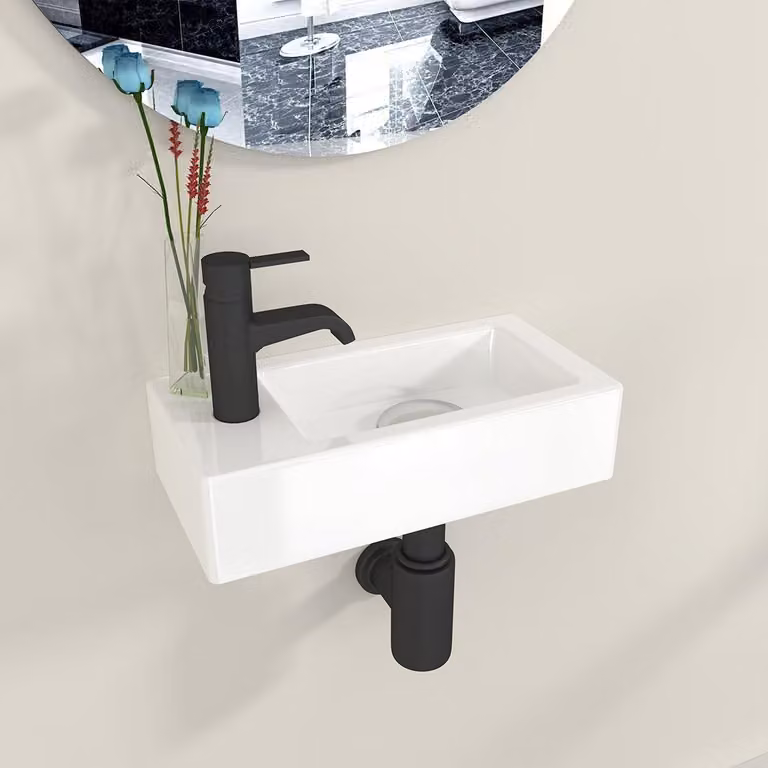 Omgoods - Piccola fontanella da parete in Vetroceramica - Design moderno e compatto