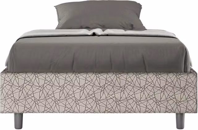 Letto Sommier 1 Piazza e Mezzo Azelia Era 02 Grigio con Contenitore e Rete GIORDANOSHOP L/P: 120 x 200 cm – 1