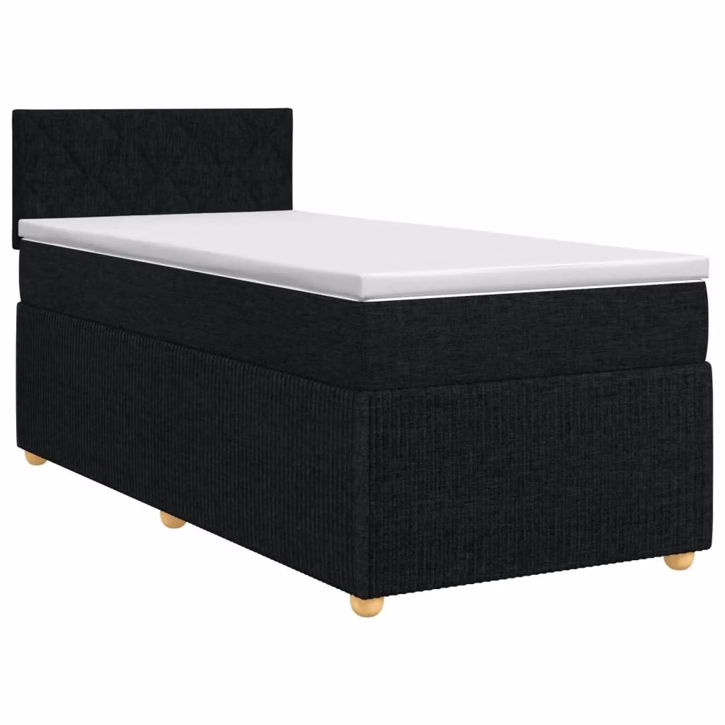 Letto box spring con materasso ibrido vidaXL in tessuto nero L/P: 90 x 190 cm – 2