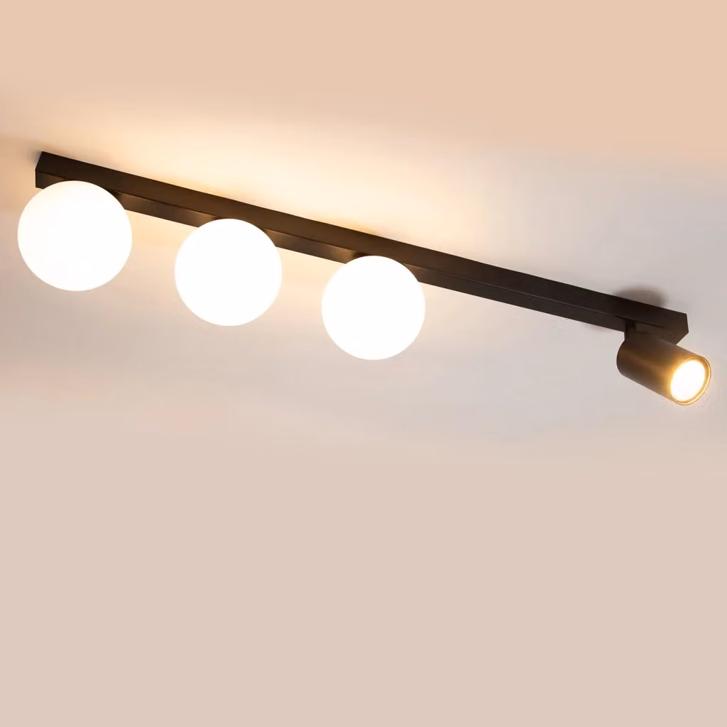 Plafoniera moderna Tavira Sigma Lighting colore nero con 4 luci G9+GU10, L: 80 cm – 2