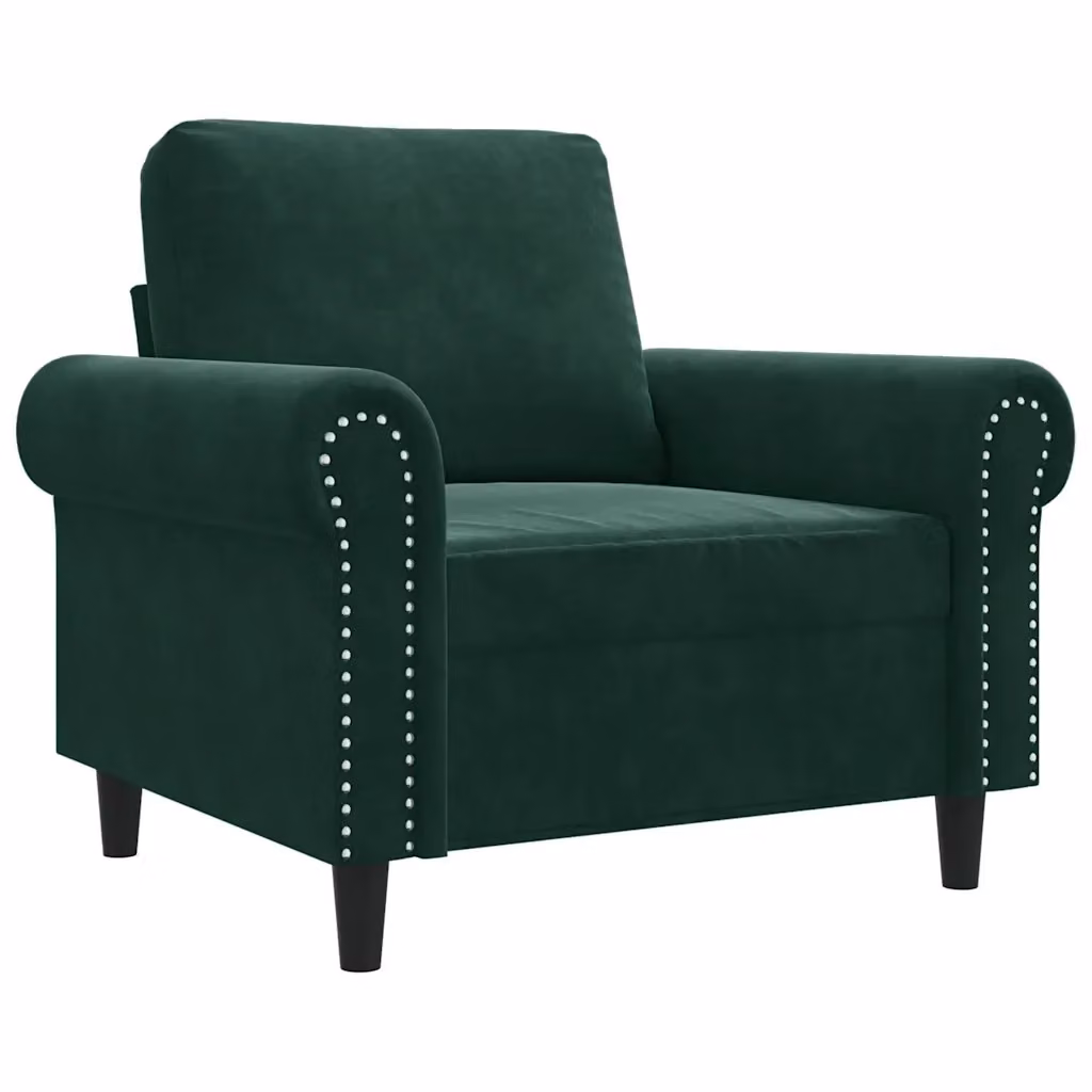 Poltrona moderna in velluto verde con struttura in metallo vidaXL – 2