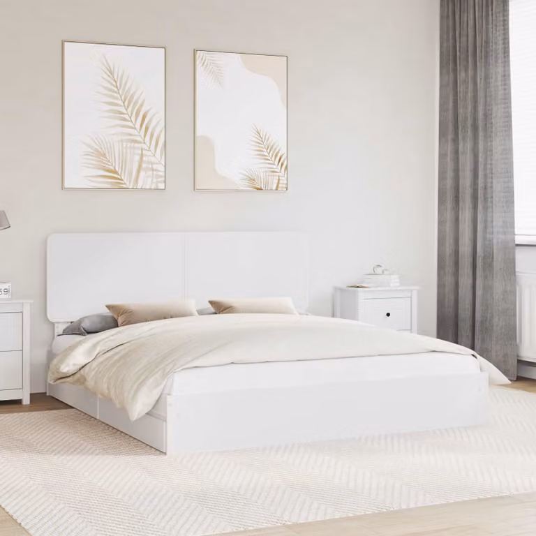 Letto con contenitore vidaXL in legno ingegnerizzato bianco L/P: 180 x 200 cm