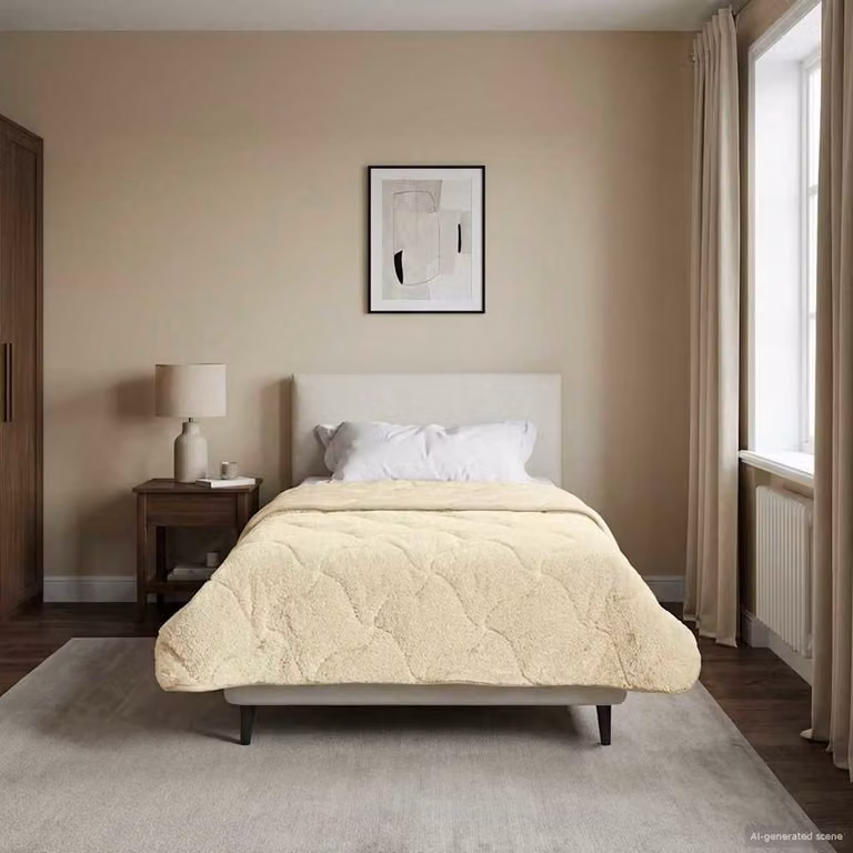 Piumone Completo Annuale Trapuntato vidaXL in Microfibra Beige L 135 x P 200 cm