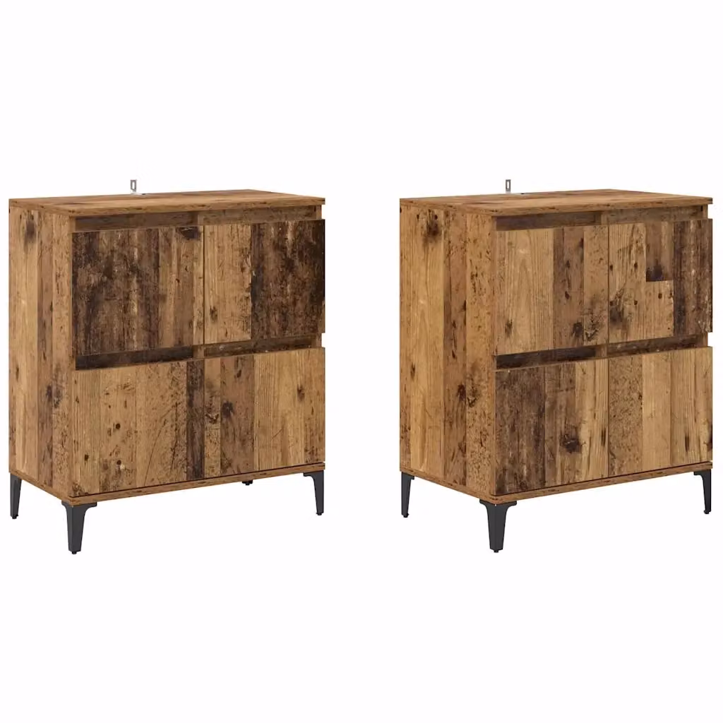 Set di 2 sideboard vidaXL in legno effetto vecchio marrone L: 60 cm, P: 35 cm, H: 70 cm – 2