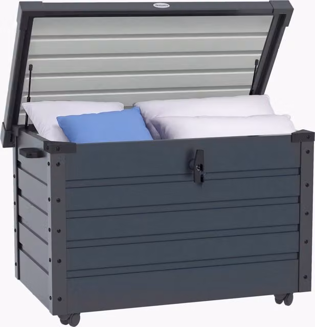 Cassapanca da giardino con contenitore Minimal grigio scuro L 100 cm x P 62 cm x H 65 cm